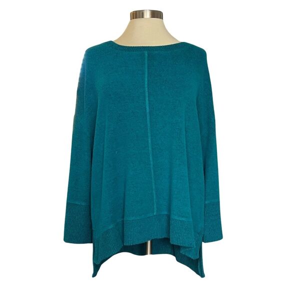 Habitat Oversized Flowy Sweater Soft Crewneck Teal Blue M - Picture 1 of 7